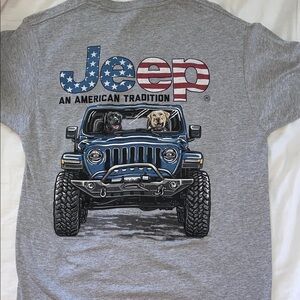Jeep Gray T-Shirt with Patriotic Design